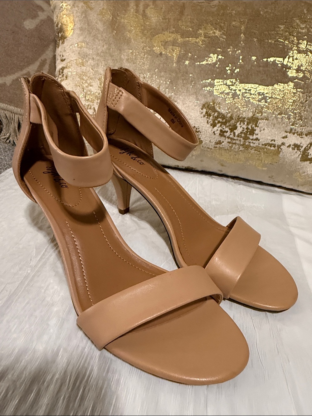 Style & Co Nude Ankle Strap Heel Sandals Size 8M - Picture 3 of 10